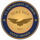 Logo for the Hire Vets Gold Award